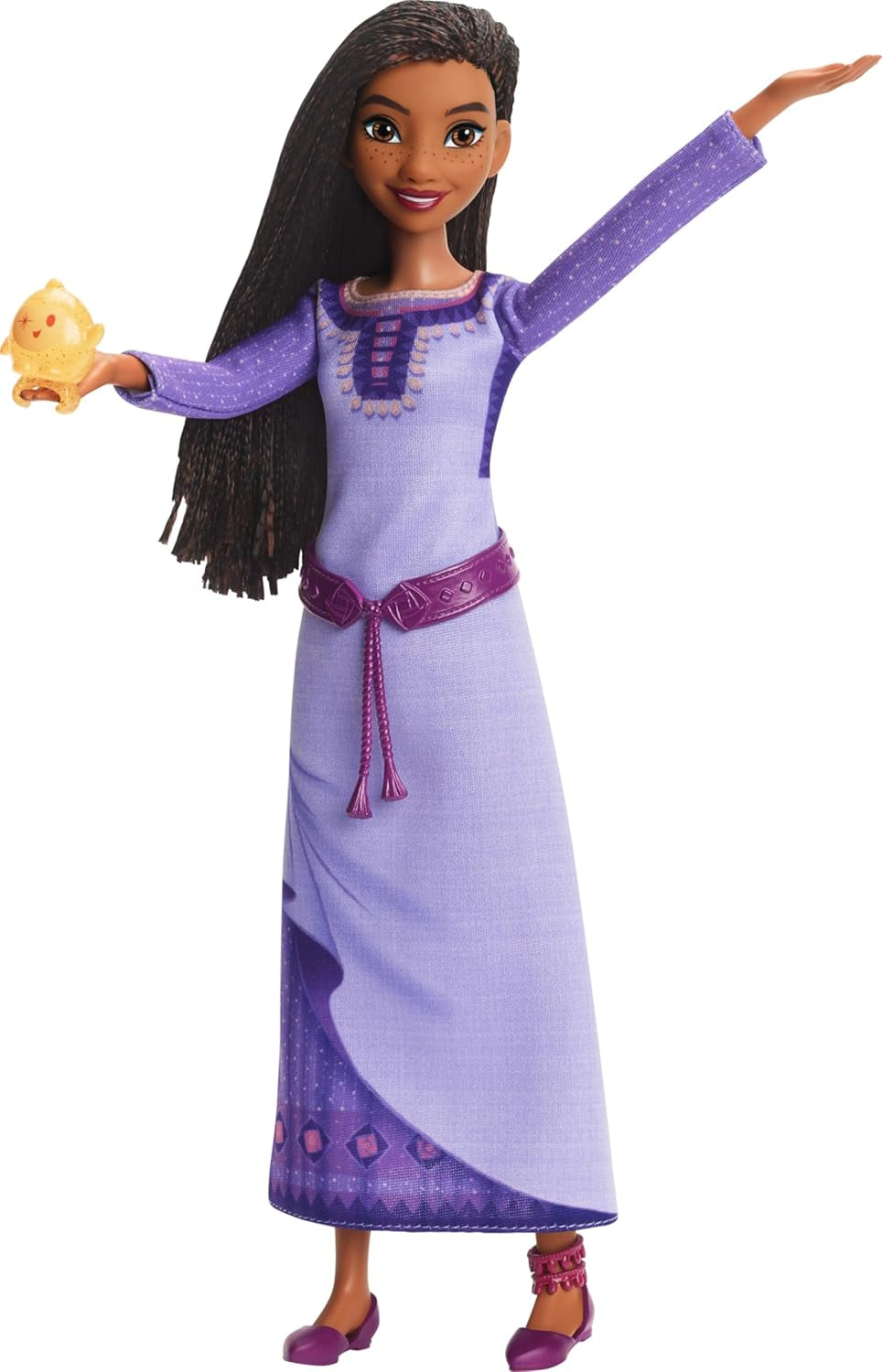 Mattel Disney Wish singende Asha of Rosas Modepuppe & Star Figur, beweglich mit abnehmbarem Outfit, singt "This Wish" auf Englisch