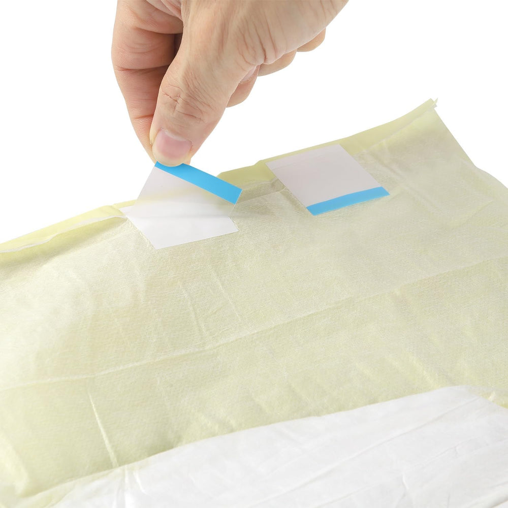 Scutece pentru adulți CutiePlusU, pachet de 10 chiloți de incontinență de unică folosință cu bucle pentru femei și bărbați, absorbție maximă peste noapte - Galben (Mărime medie 71-96 cm)