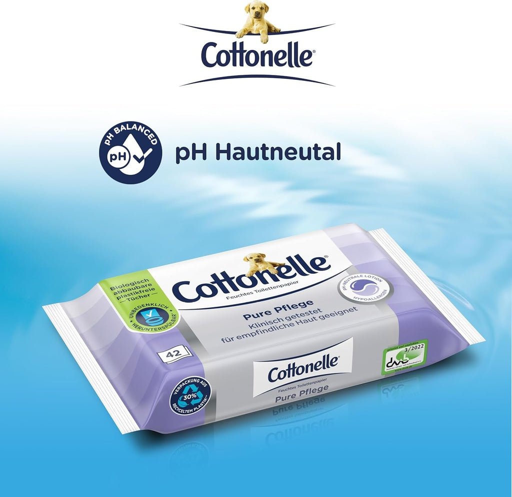 Șervețele umede Pure Care, ultra-sensibilă, 99% apă, 12 X 42 de șervețele, fără parfum și hipoalergenică