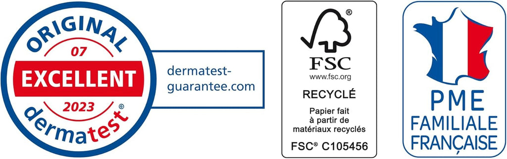 - Hârtie igienică 3 straturi - 3 straturi - hipoalergenică (certificată Dermatest) și ecologică (certificată Fsc) - 4 role comprimate = 8