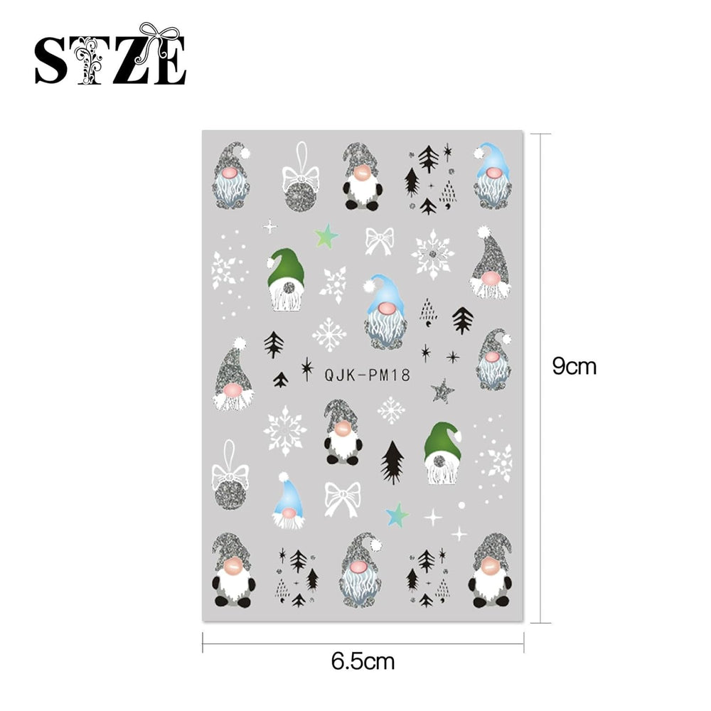 JMEOWIO Nagelsticker Glitzer Weihnachten 10 Blatt Nail Art Sticker Selbstklebend Nagelaufkleber Schneeflocken Winter Dekoration Nageldesign Zubehör