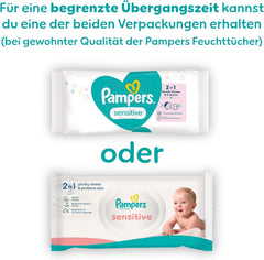 Șervețele umede Pampers Sensitive pentru bebeluși, 15 pachete a câte 80 de șervețele, 1200 de șervețele umede pentru bebeluși, curățare delicată 2 în 1 și protecție a pielii