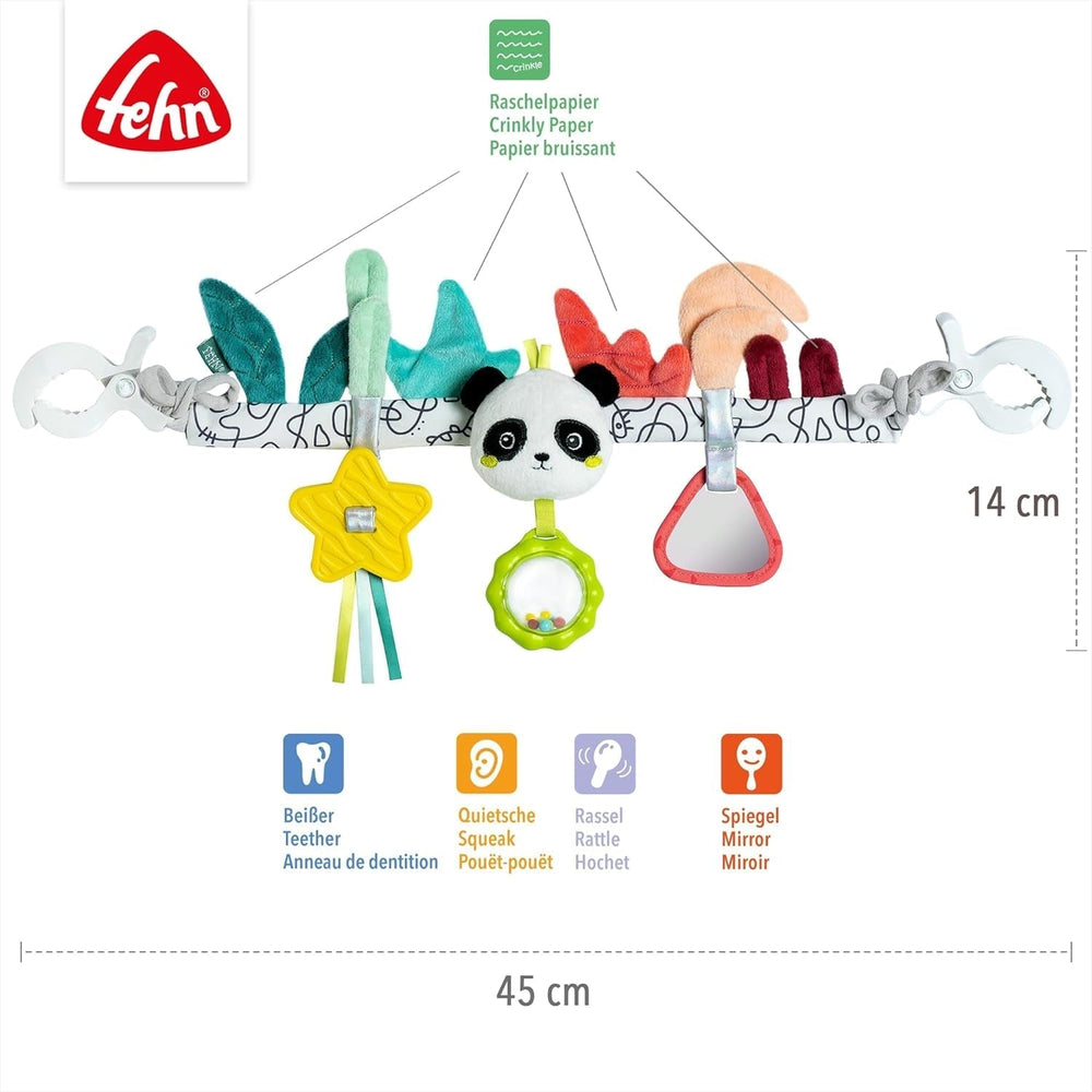 Fehn lanț mobil pentru copii Panda Baby Mobile - lanț mobil pentru copii cu figuri drăguțe - jucărie pentru copii pentru agățare flexibilă - jucărie pentru cărucior pentru bebeluși și copii mici de la 0+ luni Jucarii Bebe Naty Shop