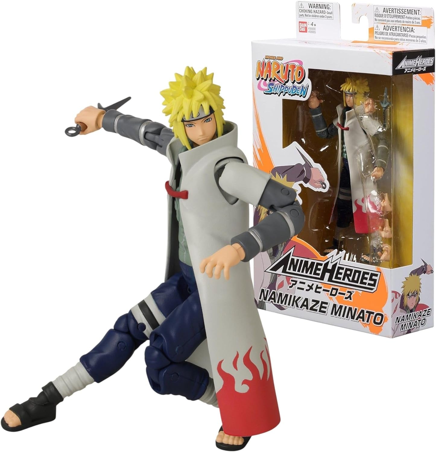 Bandai - Anime Heroes - Naruto Shippuden - Anime Hero Figures 17 Cm - Kakashi Hatake - Licență oficială - Figura articulată Kakashi - 36903 Action figures Naty Shop Minato