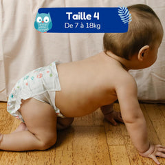 - Windeln Größe 4 (7 – 18 kg) – für empfindliche Haut – natürlich und sehr saugfähig – 12 Stunden auslaufsicher – ohne unerwünschte Inhaltsstoffe – hergestellt in Frankreich – 132 Windeln