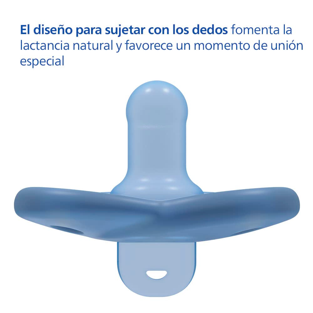 Philips AVENT Soothie – suzetă fără BPA pentru bebeluși cu vârsta cuprinsă între 0 și 6 luni, albastră/albastru deschis (model SCF099/21)
