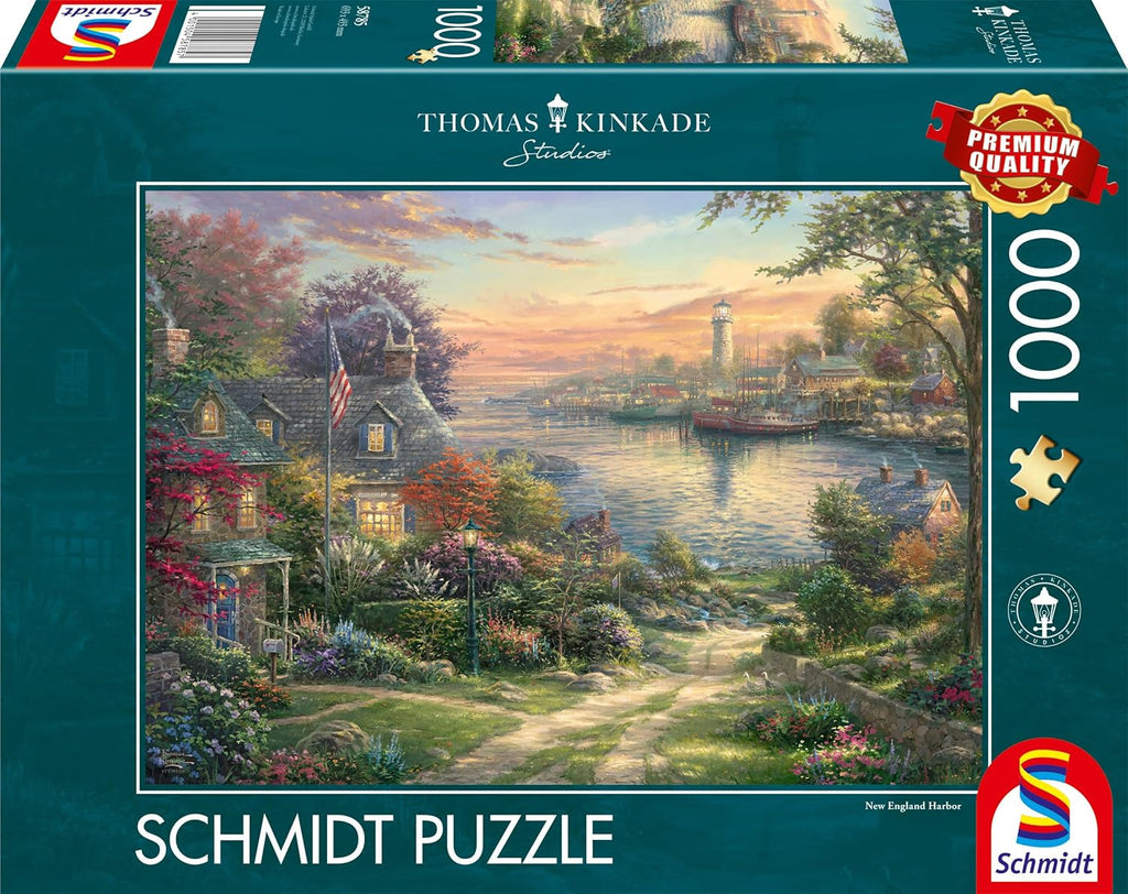 Schmidt Spiele 58785 Thomas Kinkade, New England Harbor, puzzle jigsaw 1000 piese, colorat Puzzle Naty Shop Titlu implicit