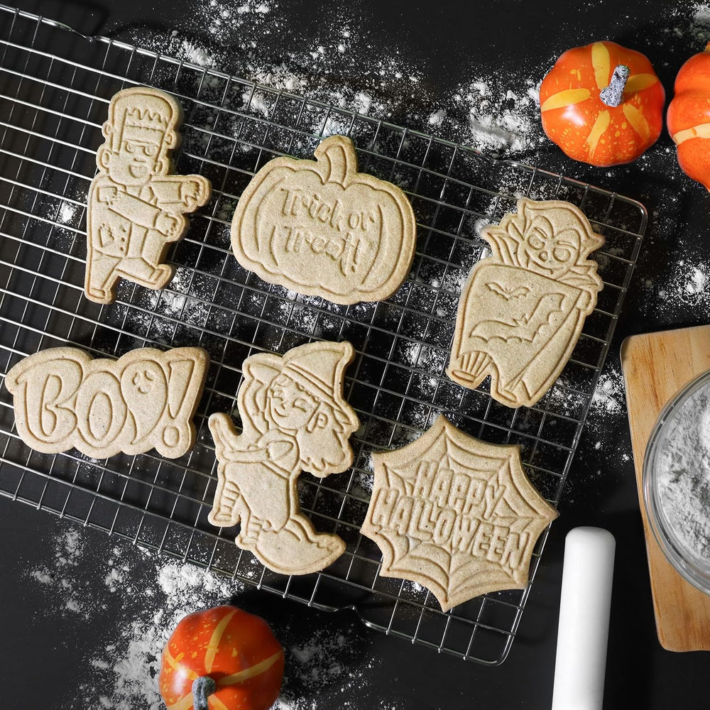 Forme și ștampile pentru biscuiți de Halloween - Halloween fericit (set de 3 piese)