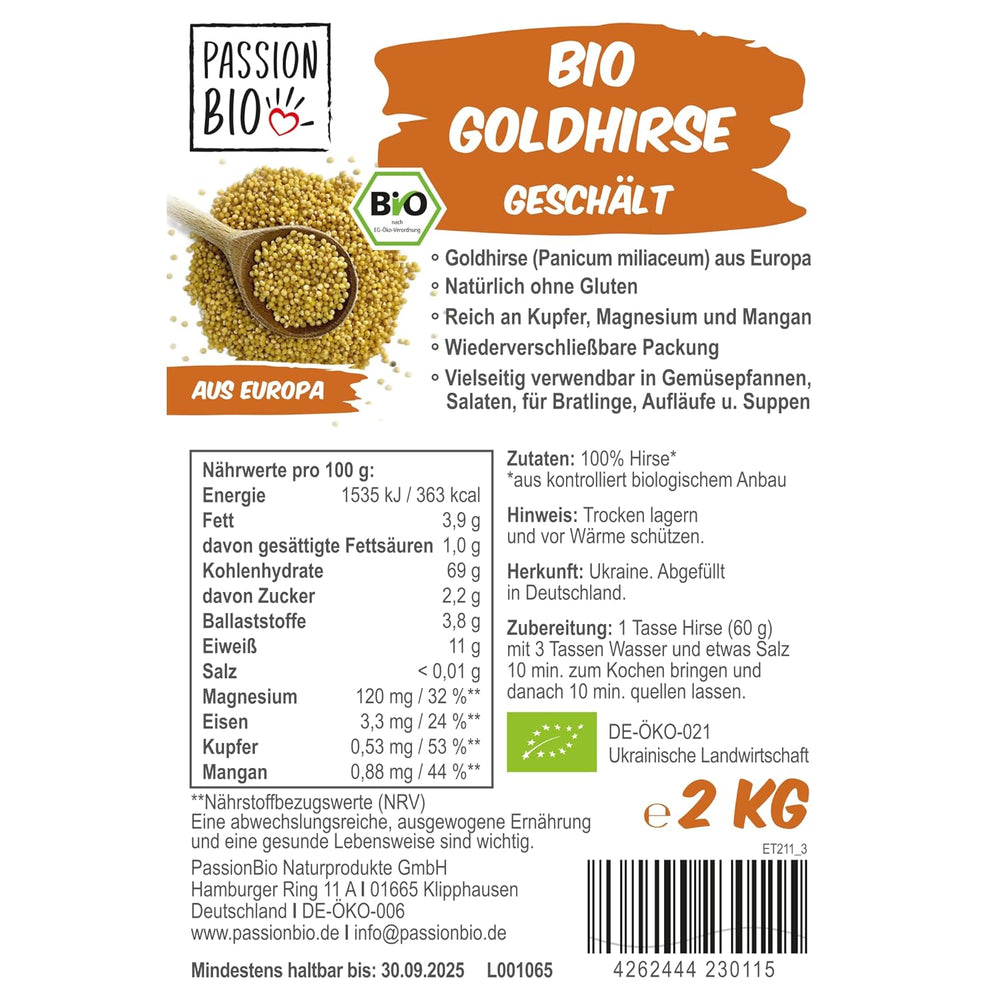 Mei auriu organic PassionBio 2 KG - ambalaj resigilabil