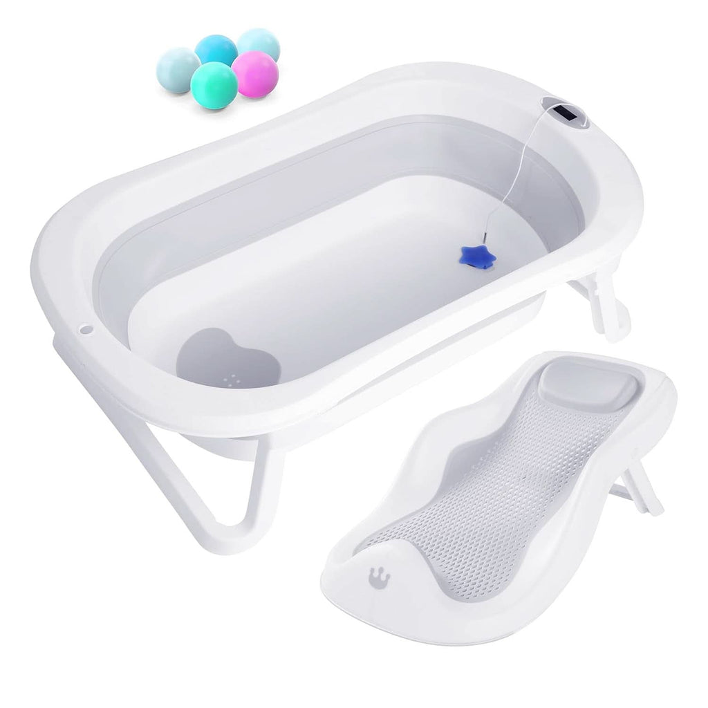 Cada de baie pliabila pentru bebelusi cu perna de baie si termometru integrat Mama si Copilul Naty Shop