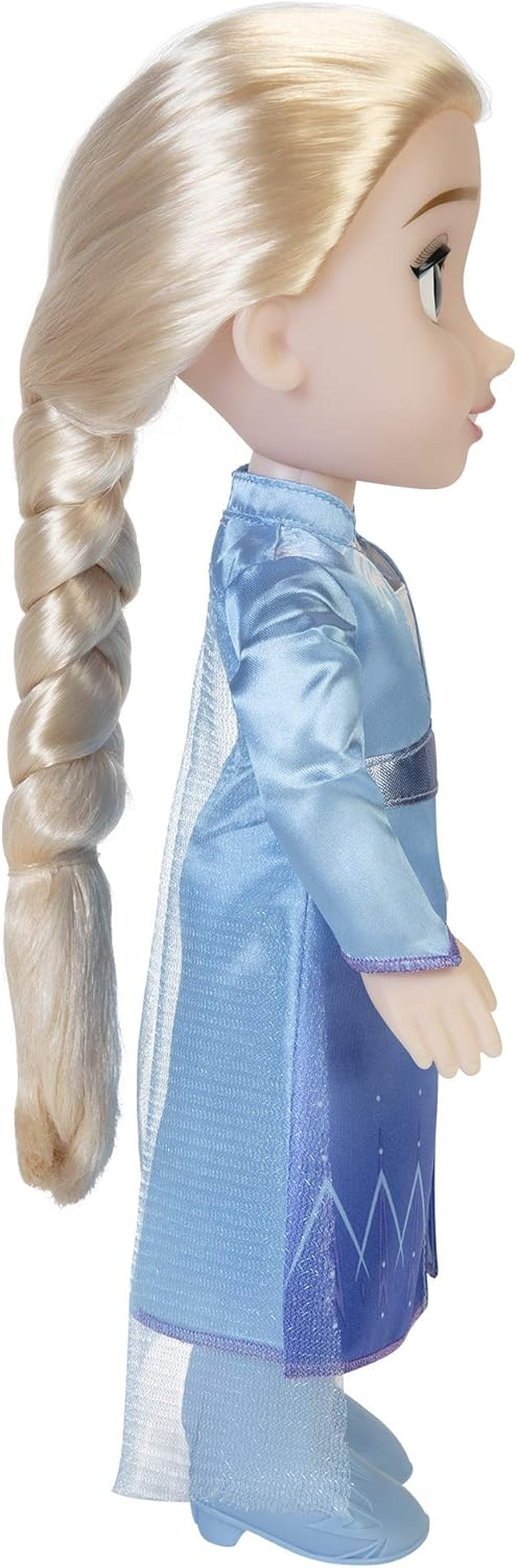 Păpușa Elsa de călătorie Disney Frozen 2, păpușă de 35 cm cu rochie inspirată din filmele cult, cizme și păr lung împletit pentru distracție suplimentară în joacă, pentru fete cu vârsta de 3 ani și peste