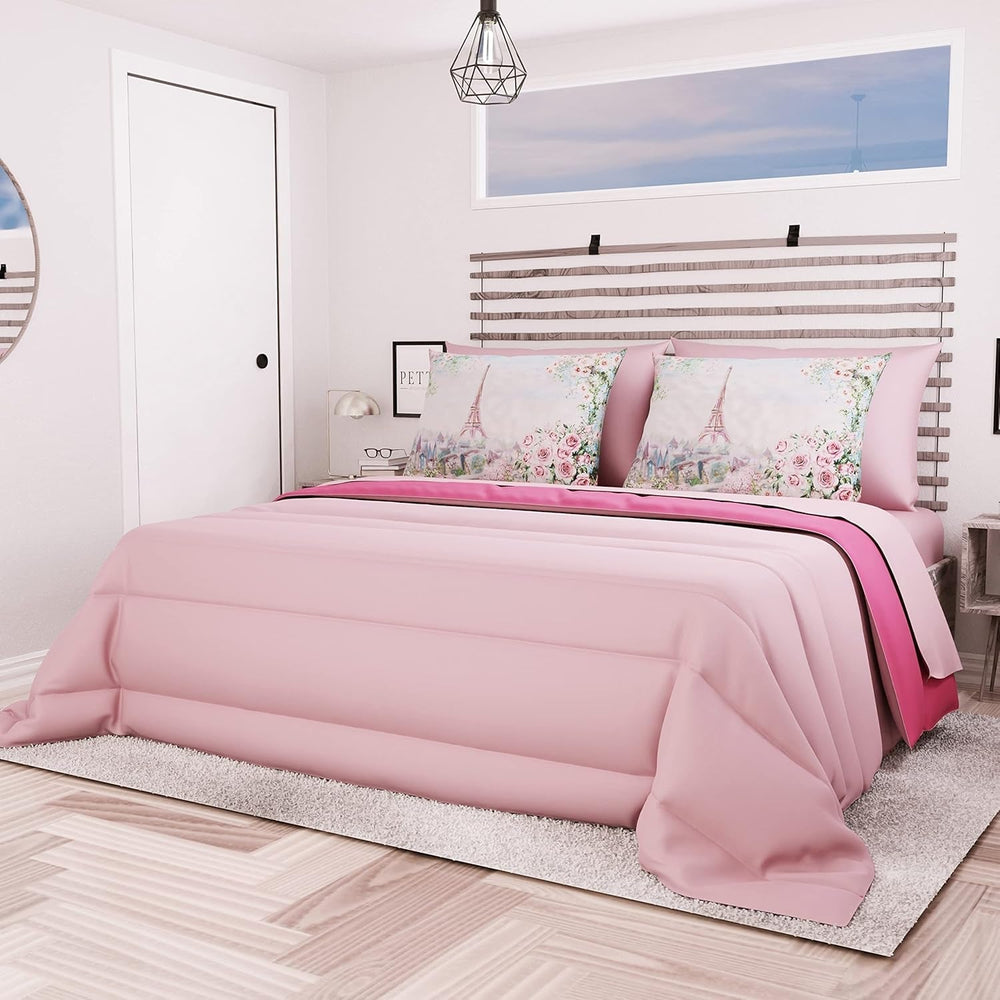 PETTI Artigiani Italiani - Cuvertură de iarnă pentru pat dublu, maxi, monocoloră, față-verso, alb, gri, 100% Made in Italy