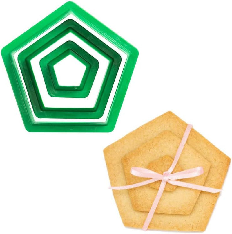 0255303 Set forme pentru biscuiți pentagon, set 3 piese, 1,5/3,5/5 cm, 2,2 cm înălțime