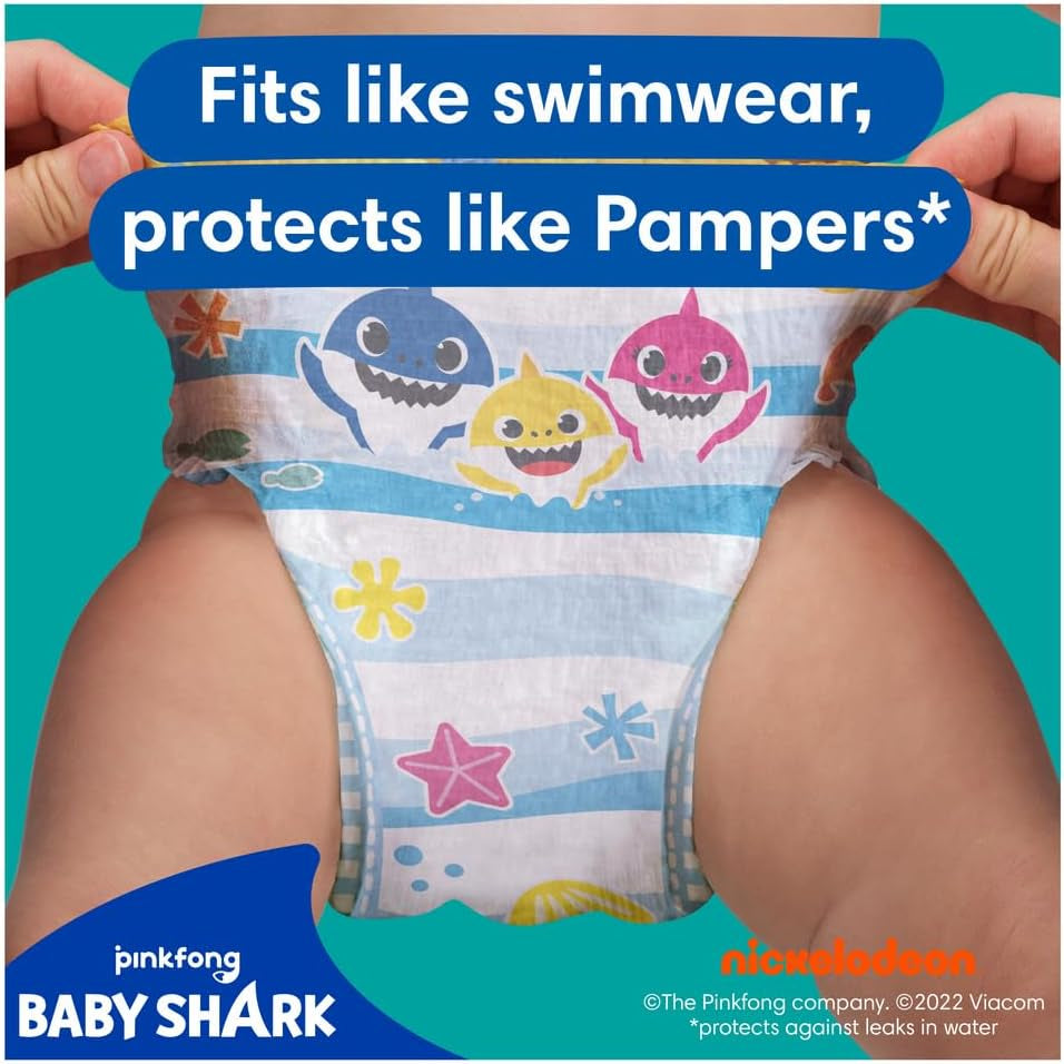 Pampers (Versiunea Veche), Șorturi de baie de unică folosință Splashers - Mărimea 5/6 (14kg+) - Cutie cu 8 pachete a câte 10