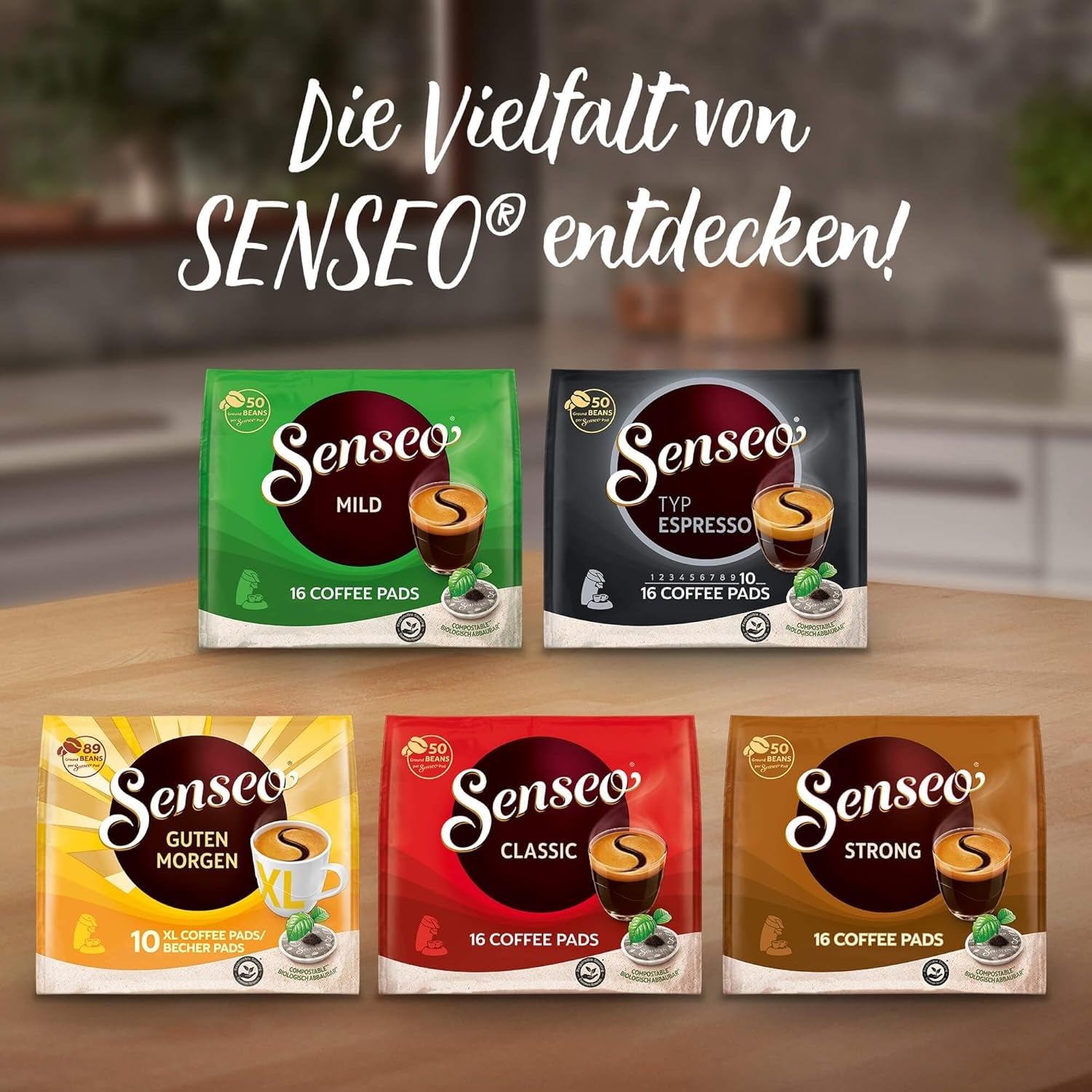 Senseo Pads Mild, Vorratspackung, 5 x 32 Getränke, 160 Kaffeepads