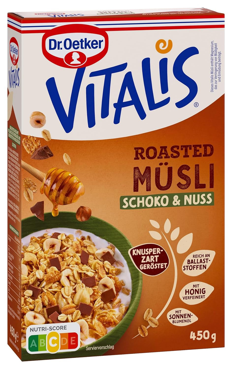 Dr. Oetker Vitalis Muesli prăjit cu merișoare și semințe de dovleac: Muesli prăjit cu merișoare uscate, pachet de 8 (8 x 501g)