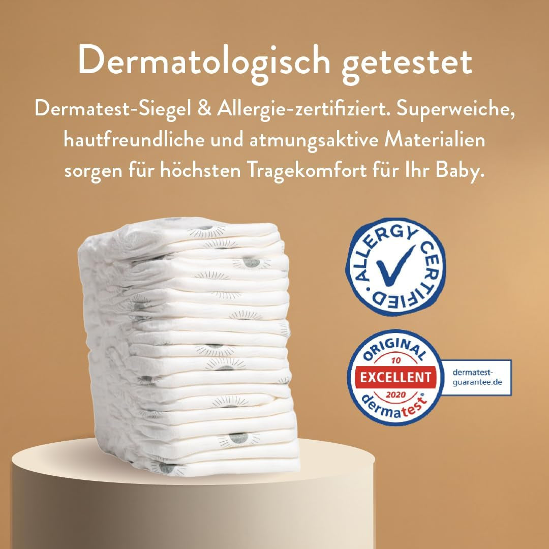 Scutece push-up, mărimea 4 L (7-12 kg) - 1 pungă cu 25 de bucăți - Fără substanțe nocive, ecologice, ultra-plate, pentru utilizare nocturnă - Fabricate în Danemarca