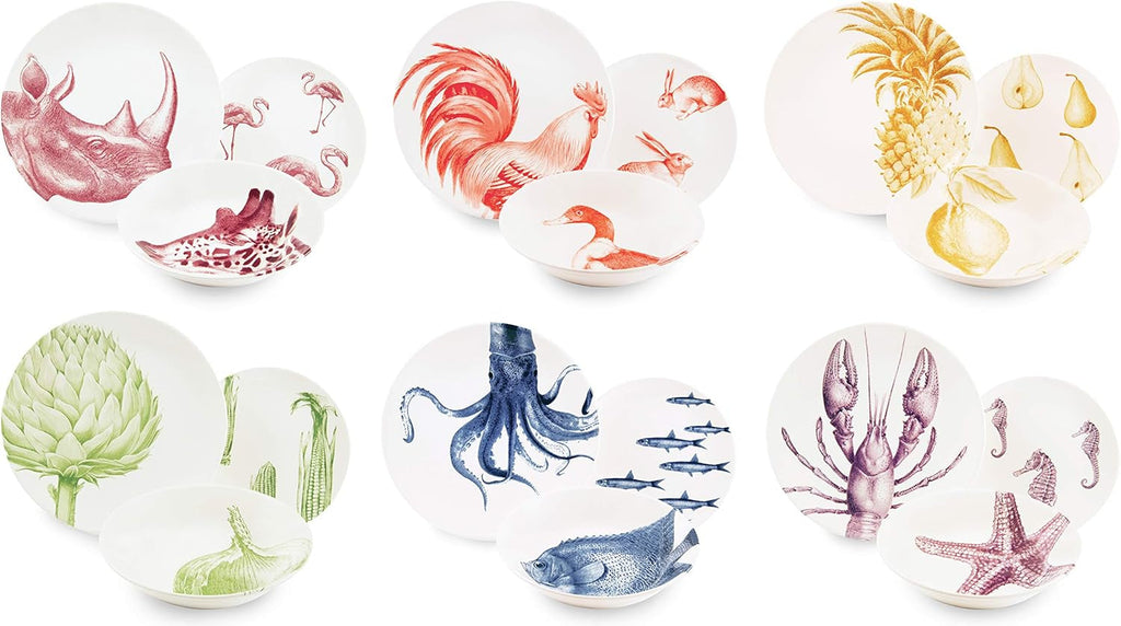 Excelsa Flora & Fauna Teller, Keramik, Mehrfarbig Seturi vesela masa Naty Shop Tellerservice