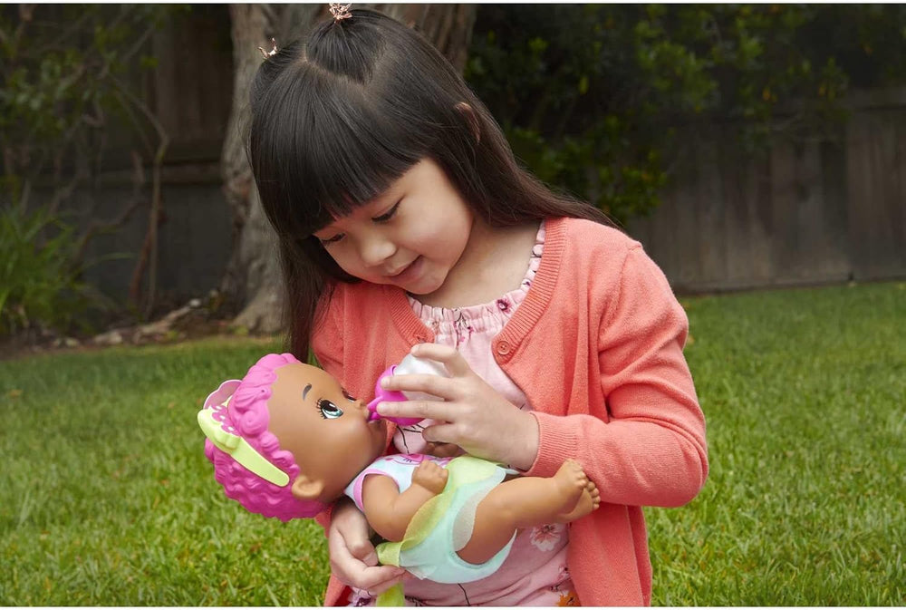 My Garden Baby HHL21 - Katzen-Baby Puppe (pinke Haare) mit Katzenohren und süßem Jasmin-Duft, inklusive Lätzchen, Fläschchen und Stoffwindel, Spielzeug für Kinder - ab 3 Jahren