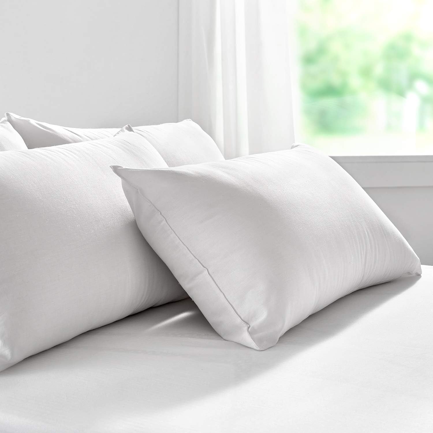 Pikolin Home Pachet de 2 perne din fibre hipoalergenice, acoperire exterioară din bumbac cu tratament anti-acarieni - fermitate redusă, fundul gurii de dormit, 60 cm, 60 X 40 cm Perne standard Naty Shop