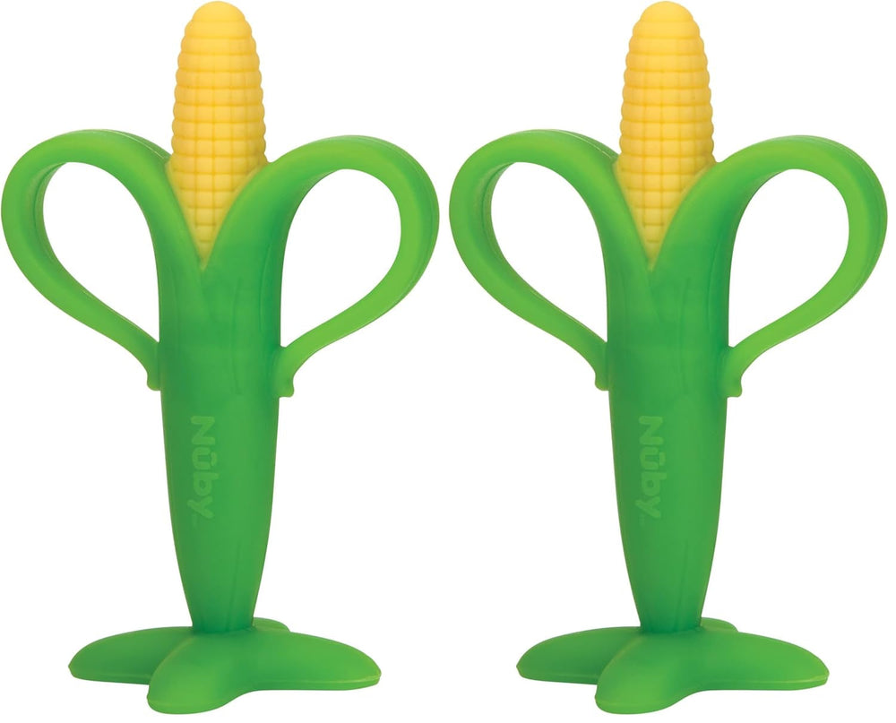 Nuby - Ajutor pentru dentiție în formă de știulete de porumb - 3M+, Multicolor