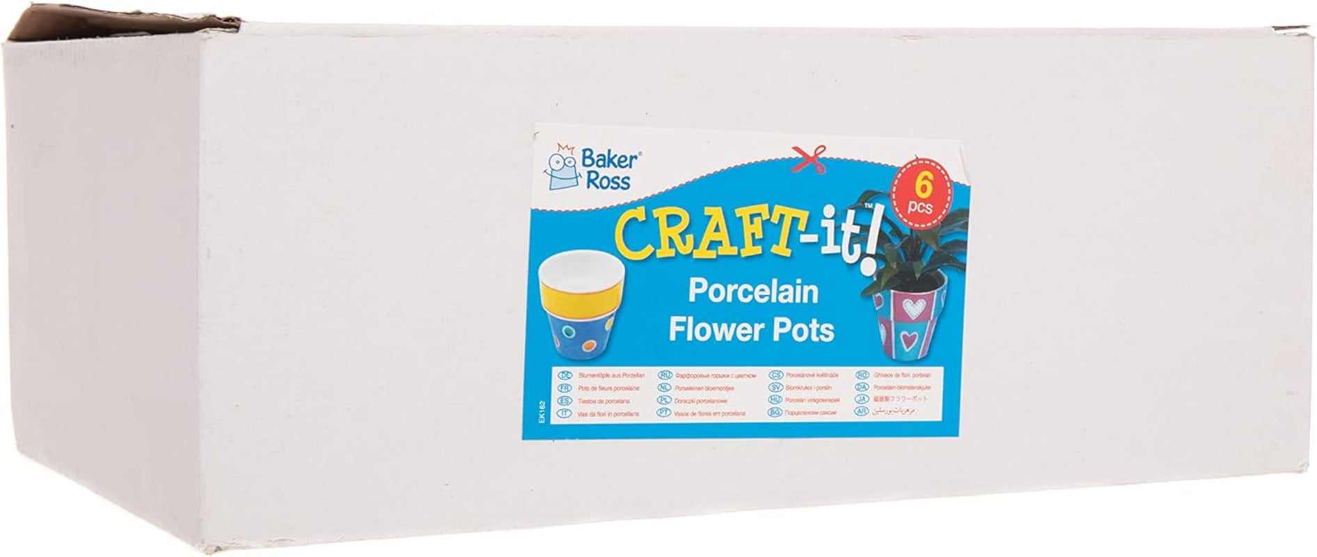 Ghivece mini din porțelan Baker Ross (6 bucăți), Porțelan