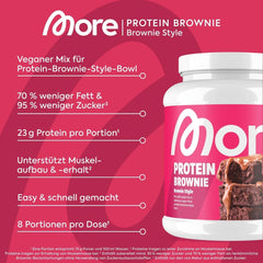 MORE Protein Brownie, 600G, Vegane Backmischung Für Brownies Mit Der Extra Portion Protein, Geprüfte Qualität - Made in Germany Amestec pentru copt si gatit Naty Shop