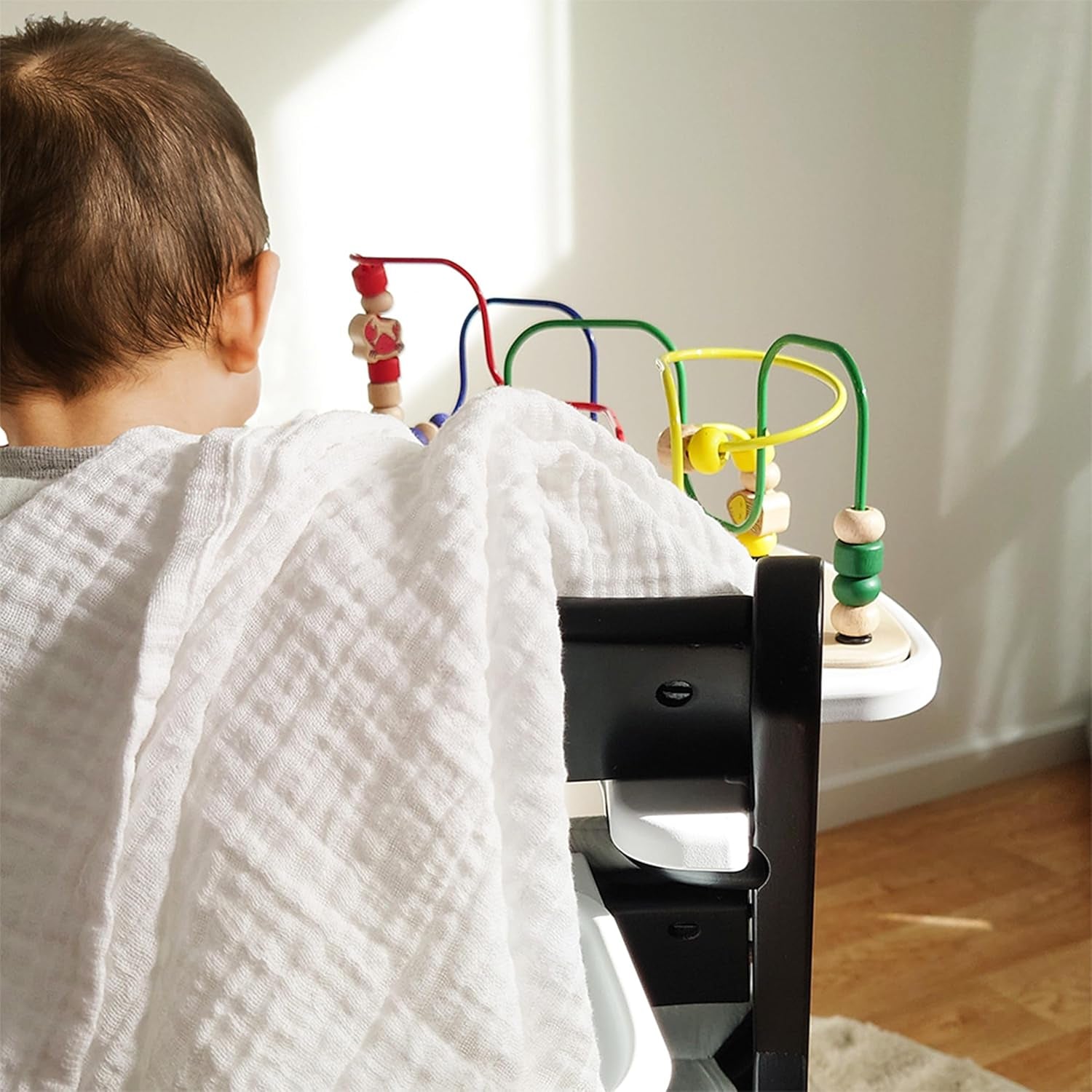 Pătrățele de muselină MAKIAN, pachet de 10, 80x80 cm, certificate Oeko-TEX® Standard 100, 10 cârpe de calitate premium pentru eructații - pătrățele din pânză dublu țesută/pătrățele de muselină, rezistente la fierbere - Alb