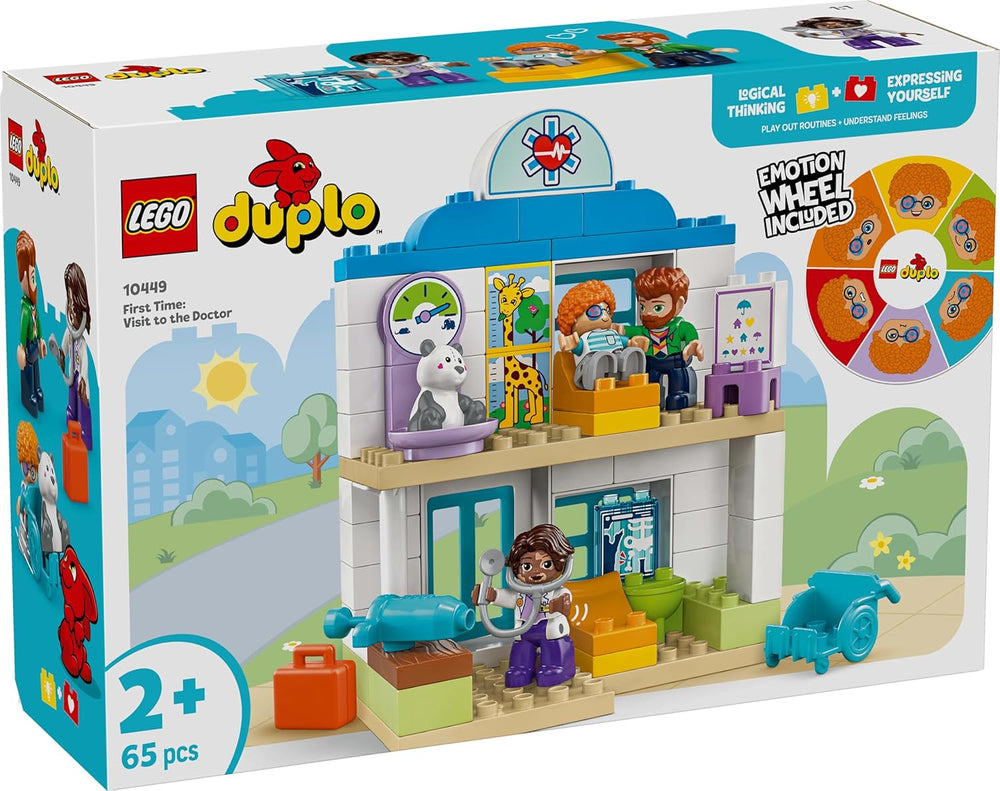 LEGO DUPLO Town Prima vizită la doctor, jucărie de construcție, set de joacă pentru a promova abilitățile motorii fine, cadou pentru copiii mici de la 2 ani, jucărie educativă, joc de rol în spital 10449 Seturi de constructie Besuche den LEGO-Store