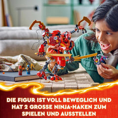 LEGO NINJAGO Kai's Ninja Climbing Mech Set, Jucărie Ninja cu figurină de acțiune construibilă și 4 mini figurine, set de aventură pentru copii, cadou de ziua de naștere pentru băieți și fete de 9 ani 71812 Seturi de constructie Besuche den LEGO-Store