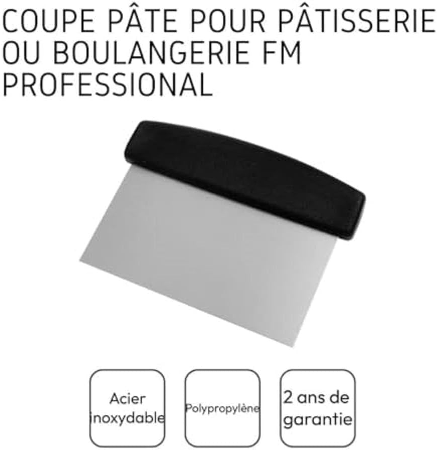 FMprofessional tăietor de aluat 16x8cm INOX, Negru