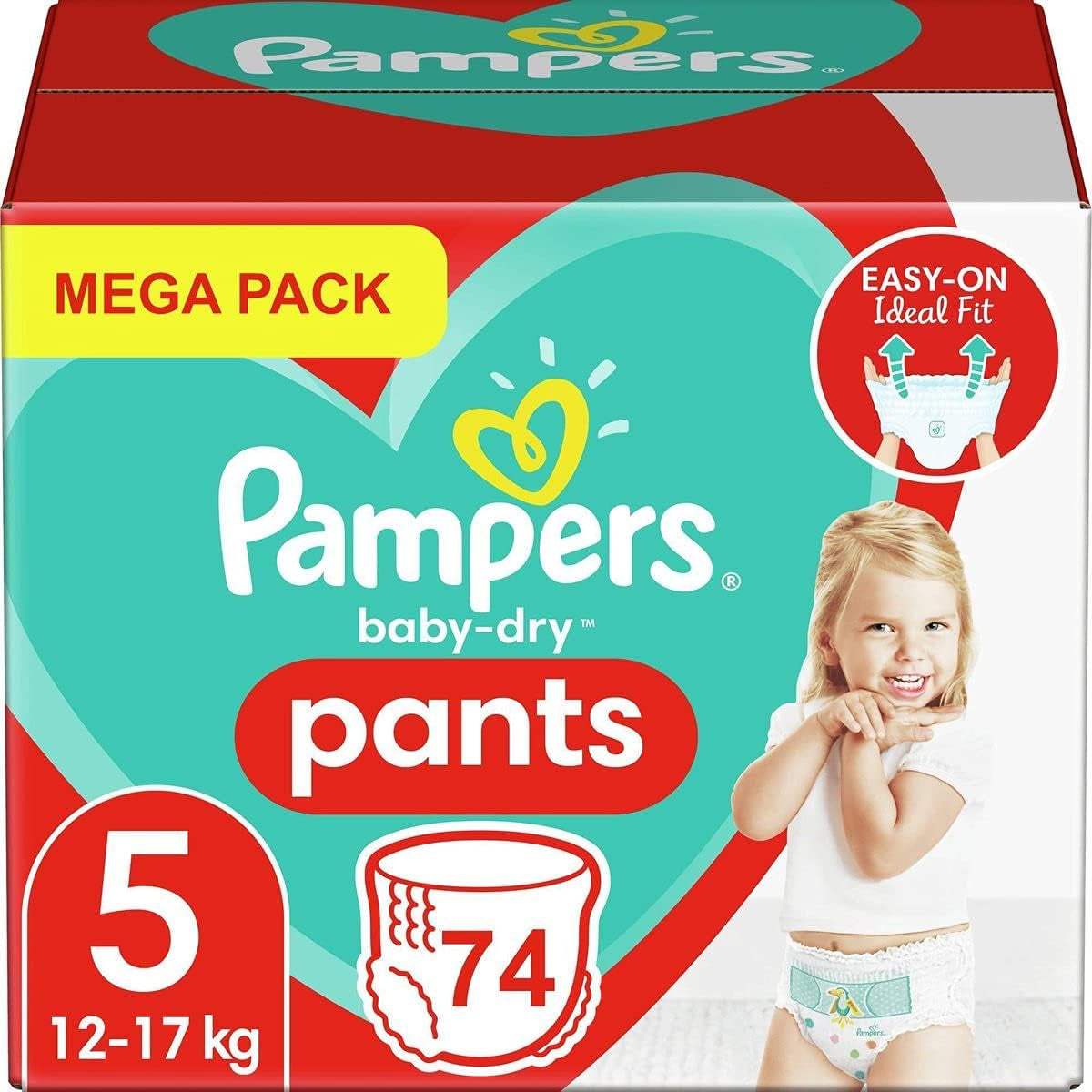 Pampers (Versiunea Veche), Chiloți, Mărimea 4, 9kg-15kg, Pachet de trei (1 x 88 scutece)