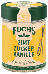 Fuchs Gewürze - Zimt Zucker Vanille - Gewürz zum Versüßen von Waffeln, Milchgetränken oder Joghurt - aus natürlichen Zutaten - 100 g in wiederverwendbarer, recyclebarer Dose