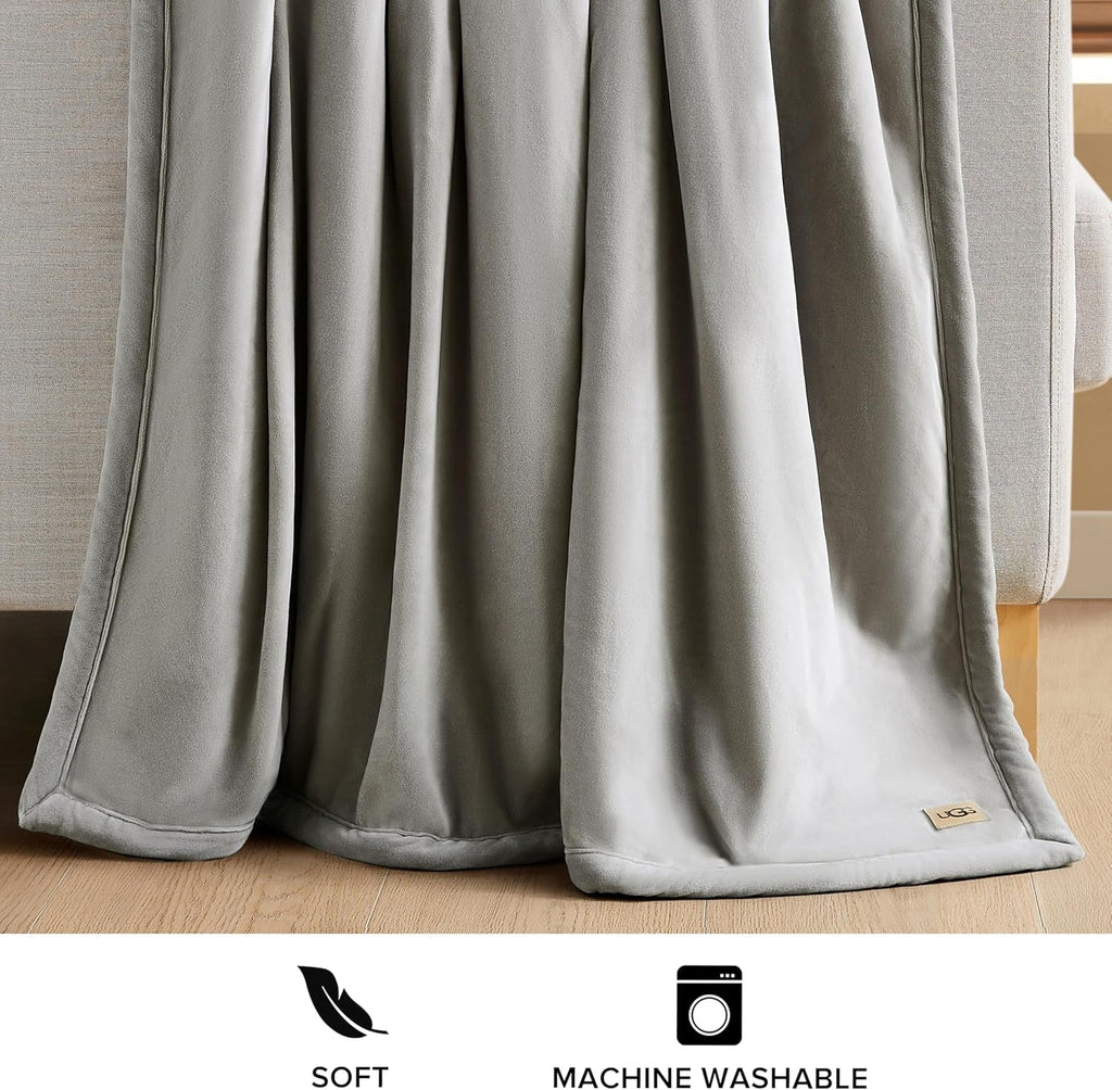 UGG 01465 Bliss Sherpa Pătură de aruncare complet reversibilă pentru canapea sau pat, lavabilă la mașină, ușor de întreținut, pluș moale, pături de lux supradimensionate, 178 X 127 cm, sigilare Plapumi si pilote Naty Shop