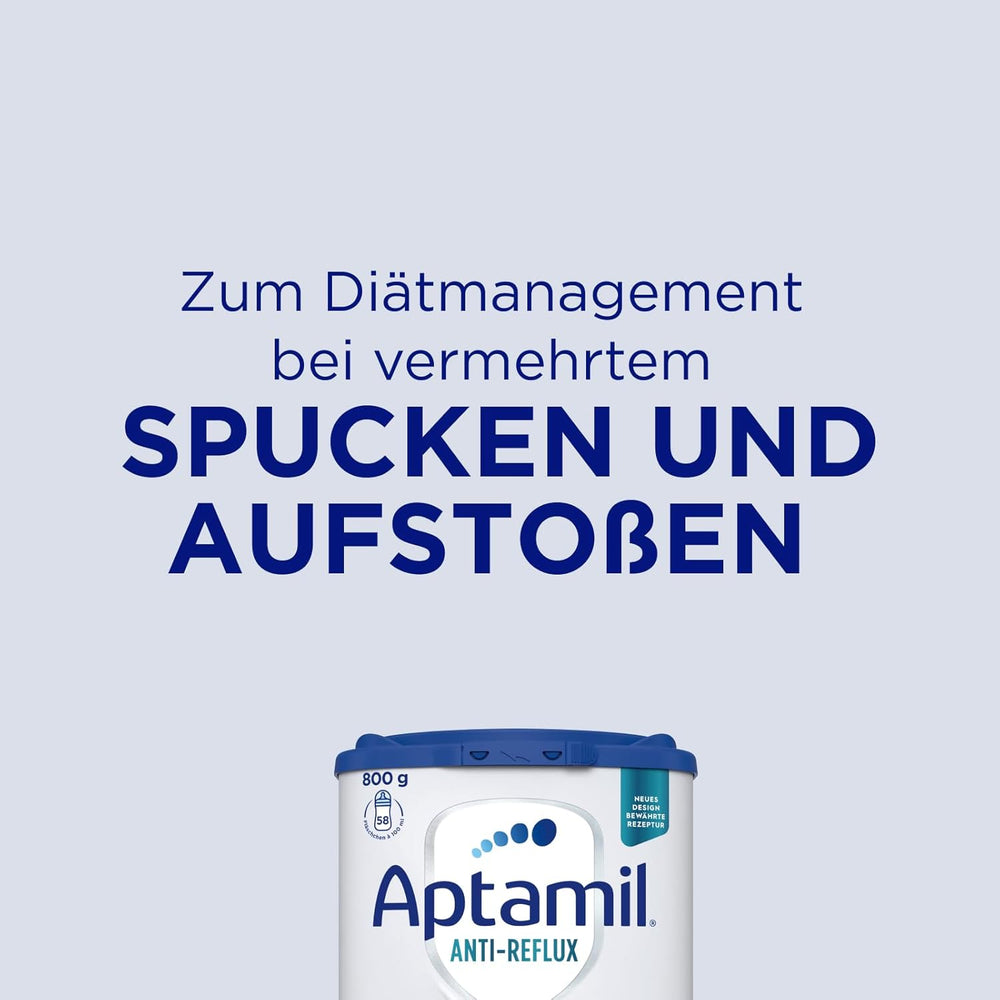 Aptamil Anti-Reflux - Formulă completă de la naștere, pentru gestionarea dietei, pentru vomă și regurgitație, hrană pentru bebeluși, lapte praf, 1 x 800 g