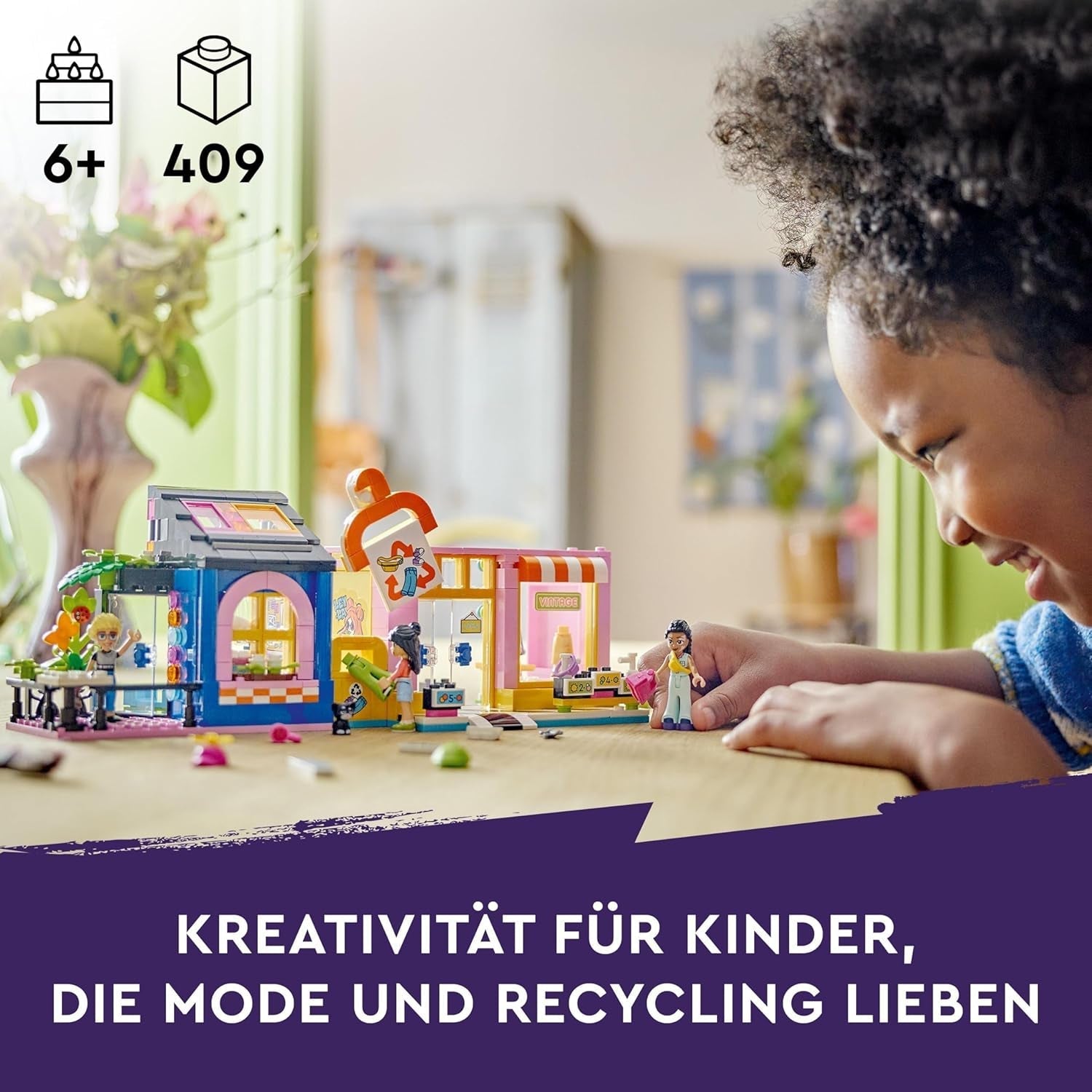 Magazin de modă LEGO Friends Vintage, set de construcție pentru copii cu magazin de jucării, figurine și pisică, model pentru jocul de rol pentru dezvoltarea socio-emoțională, cadou pentru fete și băieți de 6 ani 42614 Seturi de constructie Besuche den LEGO-Store