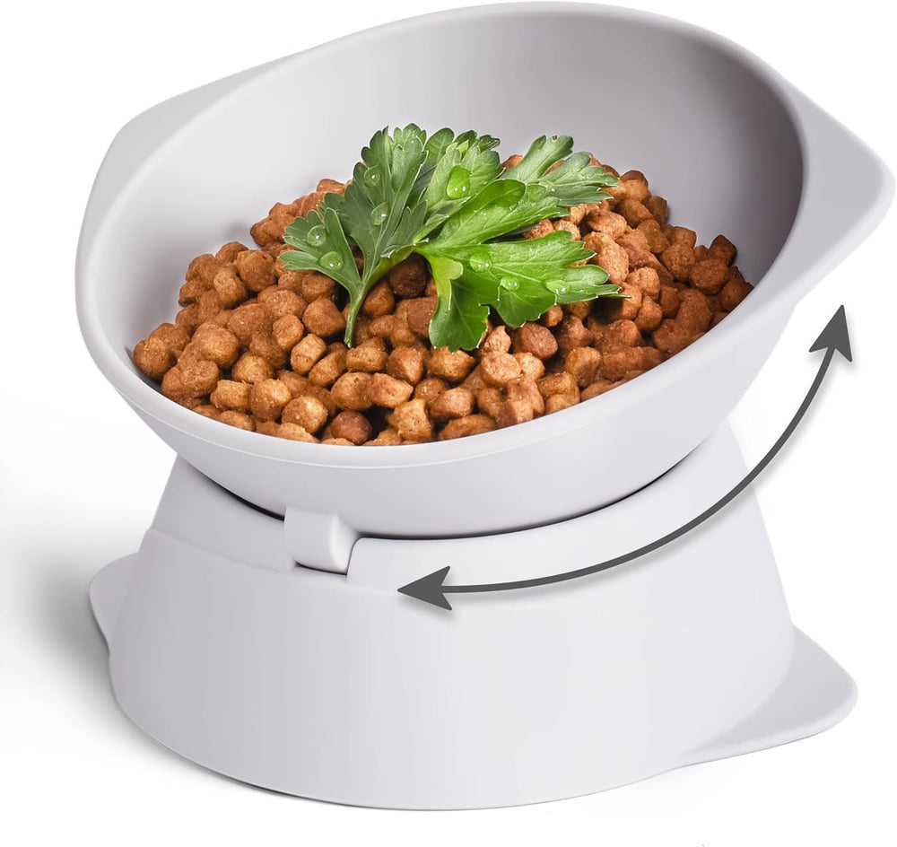 Bol pentru pisici ne&no® din silicon cu înclinare reglabilă | Bol pentru hrănirea pisicilor ridicat | Bol pentru hrana pisicilor