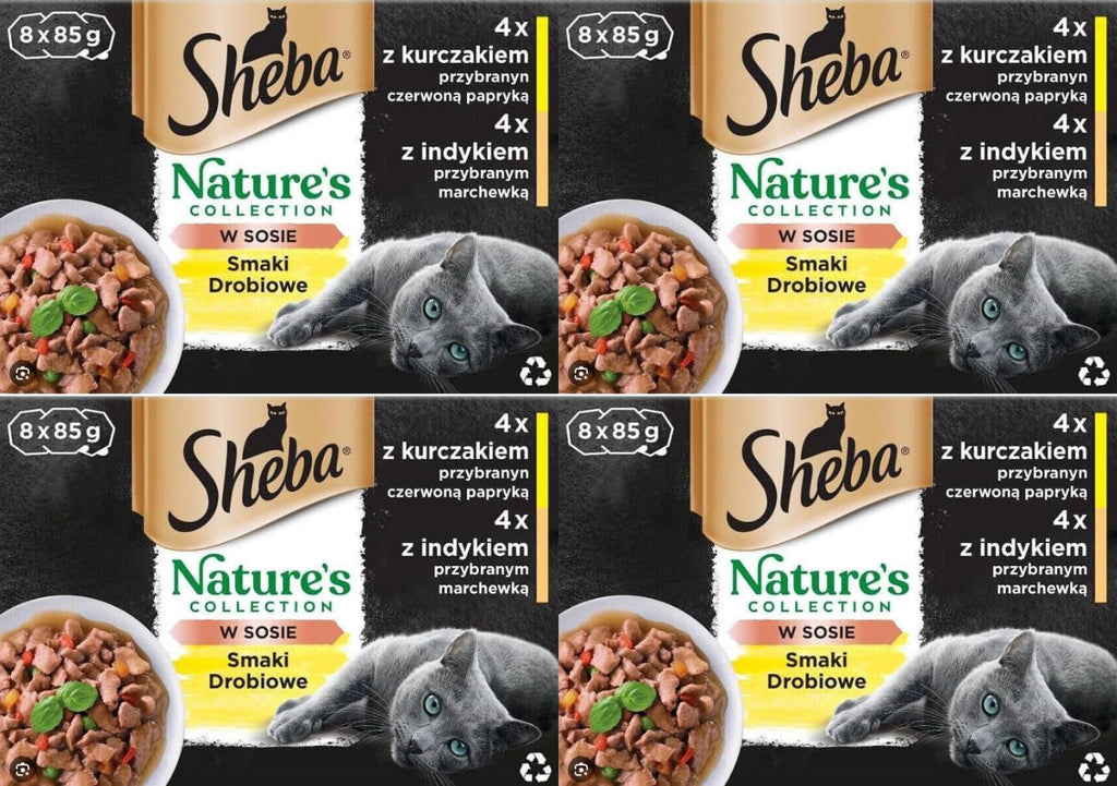 Sheba Nature`S Collection in Sauce - Cea mai fină hrană umedă pentru pisici în bol - Poultry Variation - 32 X 85G