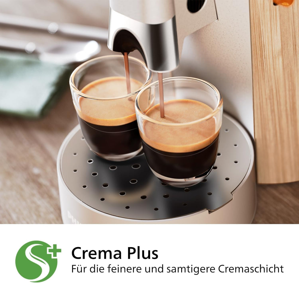 Espressor cu capsule PHILIPS Senseo Select - Intensity Plus, cu funcție Memo pentru 3 specialități de cafea, Crema Plus, produs ecologic, de înaltă calitate, alb mătăsos (CSA240/05)