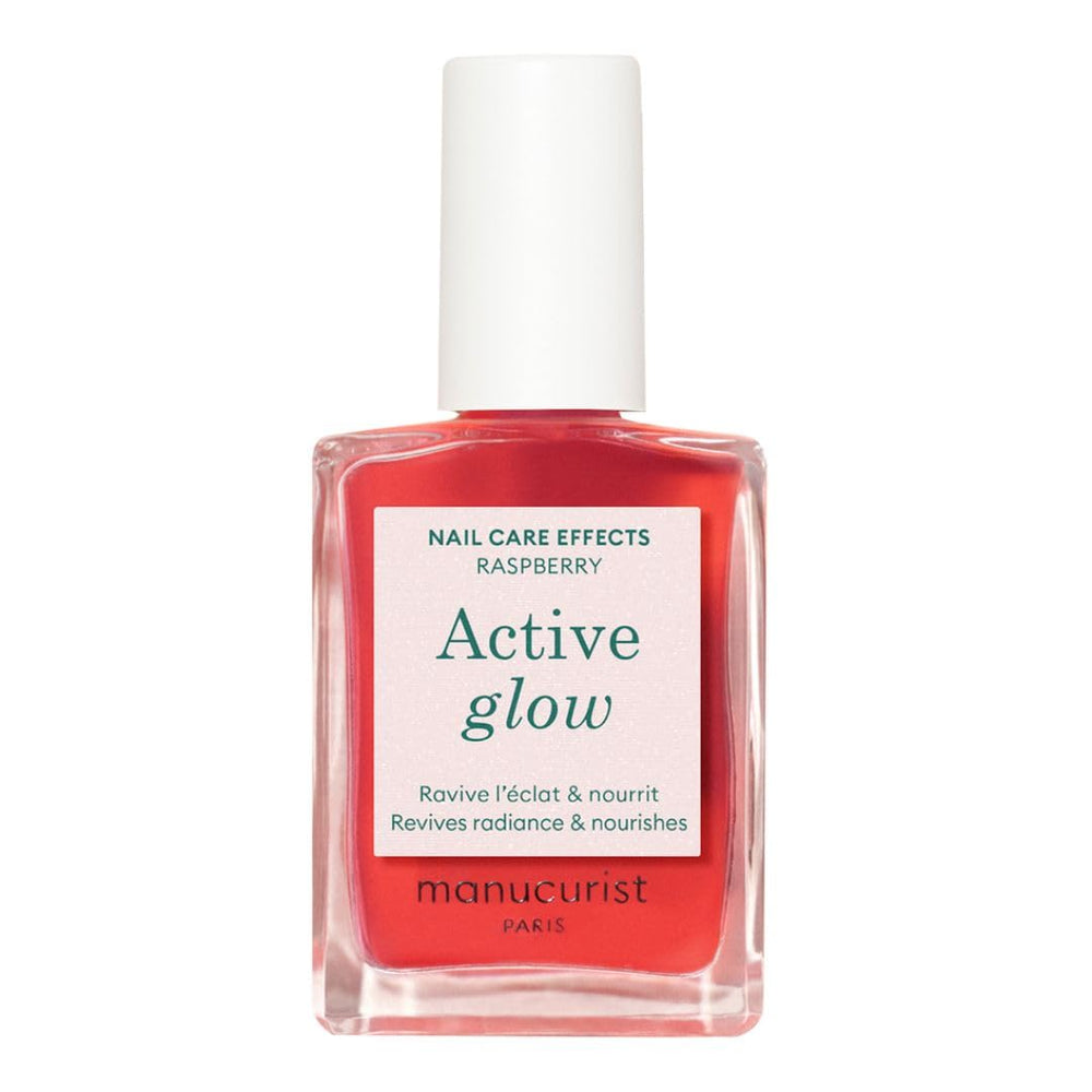 MANUCUIST Îngrijire Oja Repair Active Glow Raspberry (Roz) Bio-Based: Migdale dulci, Zmeură, Oja Hrănitoare și Lucioasă, Efect Roz Transparent - Oja Nude