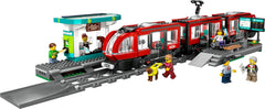 Tramvai LEGO City cu stație, idee de cadou pentru fanii jucăriilor cu vehicule de la 7 ani, cu 6 minifigurine și un câine ghid pentru jocuri de rol, jucărie de construcție 60423 Seturi de constructie Besuche den LEGO-Store