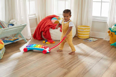 Fisher-Price Light-up gigant xilofon - instrument muzical electronic pentru a trage împreună cu melodii cu conținut de învățare, pentru copii, copii mici de la 9 luni, multicolor, versiune: franceză, HJK40 Jucarii Bebe Naty Shop