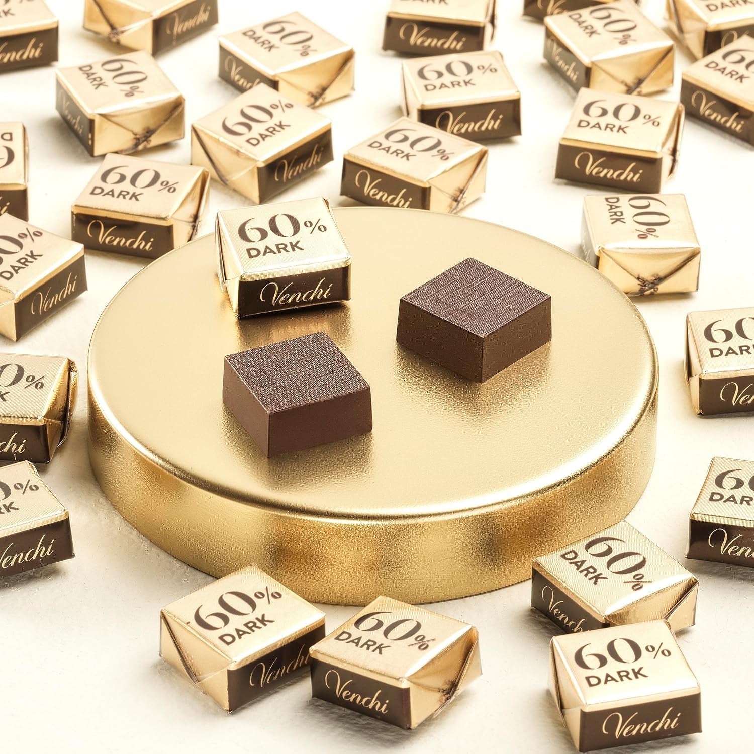 Venchi Cubotto din ciocolată neagră pură 60% într-un pachet de 1 kg – vegan, fără gluten