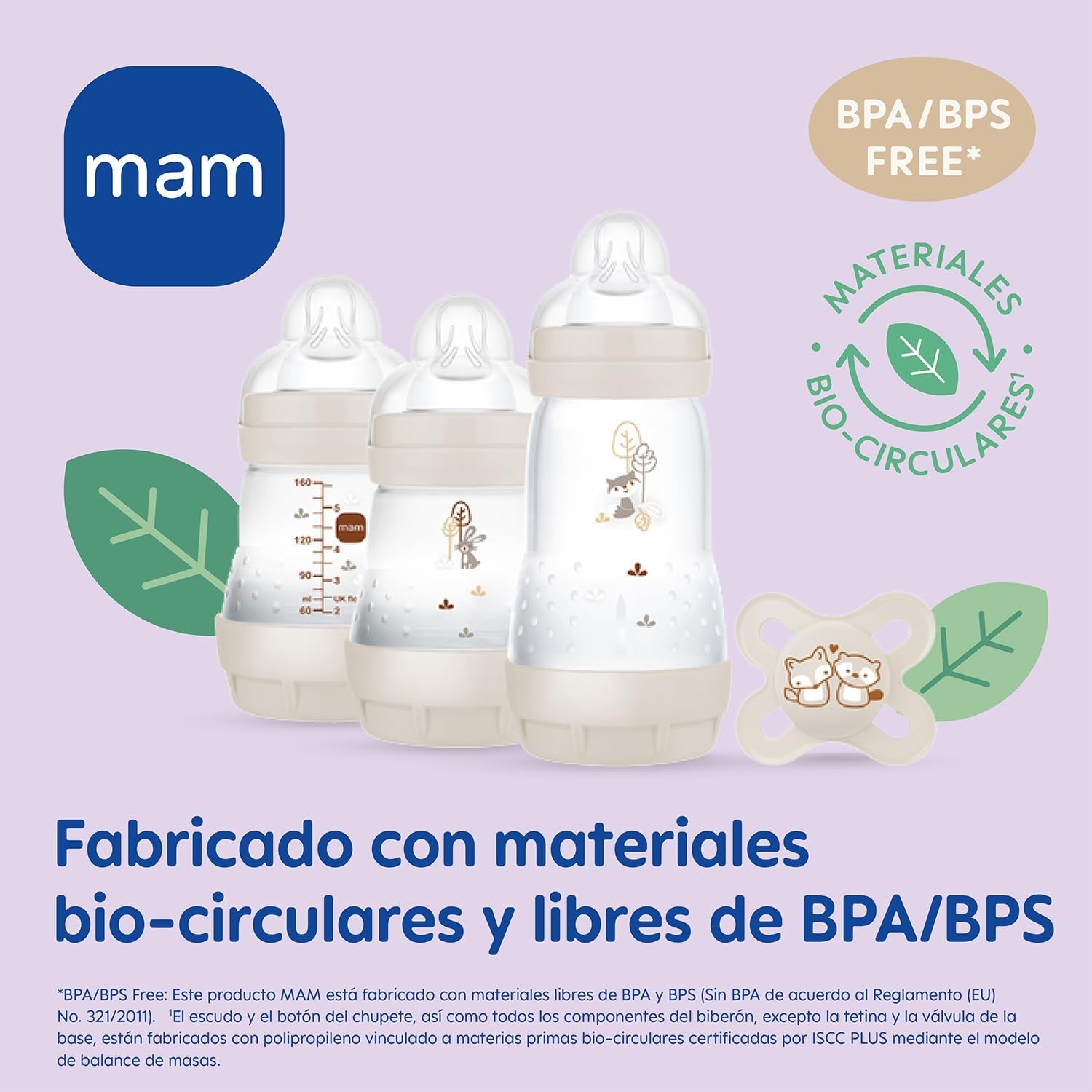 Set MAM Nou-născut, Set Cadou, format din: 2 x Biberoane Anti-Colic 160 ml, 1 x Biberon Anti-Colic 260 ml, 1 x Suzetă Original Start, 1 x Broșă pentru suzetă, de la 0 luni, Neutro