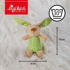 Sigikid 41169 Rattle rabbit Red Stars fete și băieți jucărie pentru copii recomandată de la naștere verde Jucarii Bebe Naty Shop
