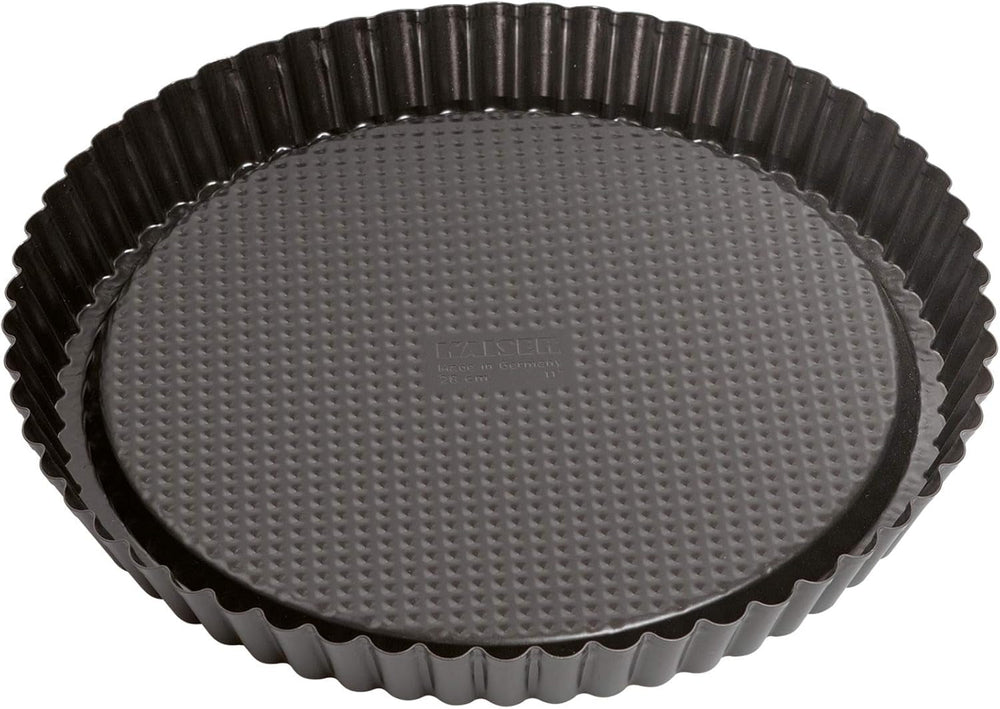 ORIGINAL KAISER Classic Obstbodenform 28 Cm, Obstkuchenform, Gleichmäßige Bräunung & Classic Mini Torteletts 6 Stück, Tartelette Förmchen 10 Cm, Tarteform Klein, Tortelettförmchen Antihaftbeschichtet Matrite si tavi pentru copt Naty Shop
