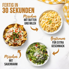 EASY YUMMY - Käsepulver 300g | Instant Käsegeschmack für Mahlzeiten & Snacks | Immer Bereit, Keine Kühlung Nötig | Aus 100% Echtem Käse | Ideal als Popcorn-Topping