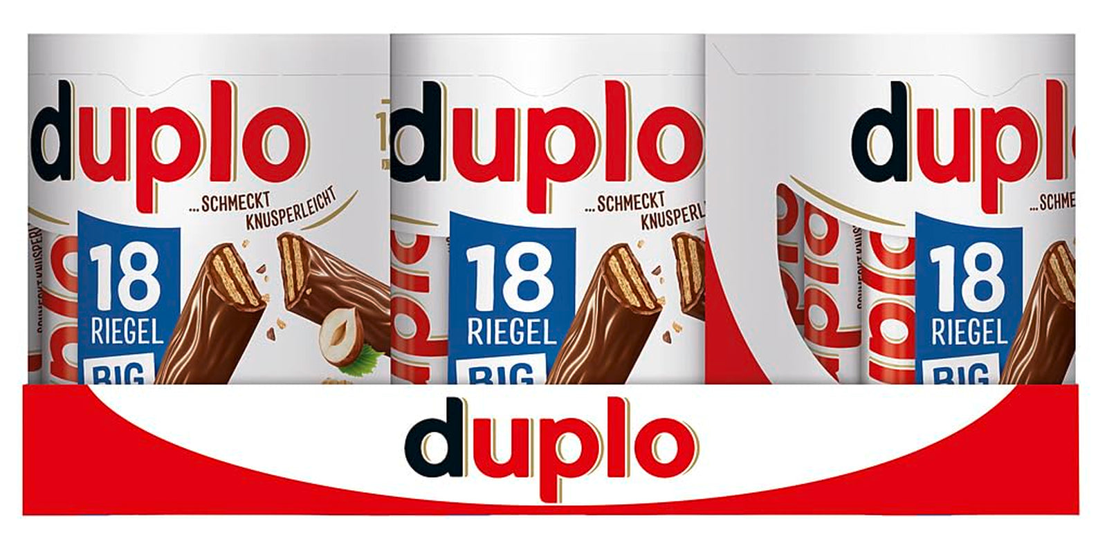 Ferrero duplo Pachet Mare – Batoane de ciocolată cu cremă fină de nuga, napolitană crocantă și ciocolată cu lapte fină – Dulciuri pentru Carnaval și Mardi Gras – 15 pachete a câte 18 batoane ambalate individual fiecare