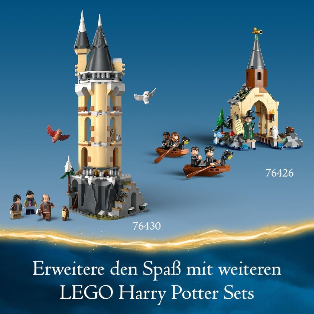 LEGO Harry Potter Owlery la Castelul Hogwarts, set de aventură cu animale de jucărie și 3 mini figurine, jucărie pentru film pentru copii, cadou pentru fete, băieți și toți fanii de la 8 ani 76430 Seturi de constructie Besuche den LEGO-Store