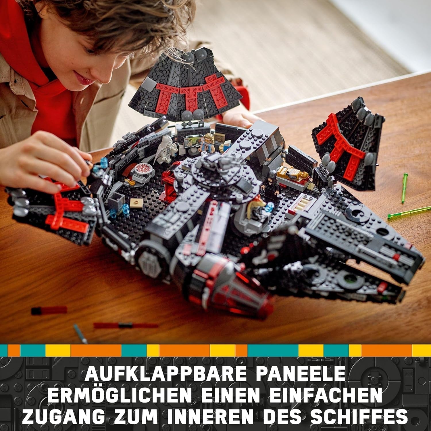 LEGO Star Wars Dark Millennium Falcon, Set navă stelară, Jucărie de construcție pentru copii, Cadou aniversar pentru băieți, fete și fani, Jucărie de aventură 75389 Seturi de constructie Besuche den LEGO-Store